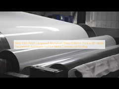 합금 3105 PVDF 래커 된 알루미늄 시트 0.96mm 두께 x 48 ''너비 미리 페인트 알루미늄 코일을위한 상용 지붕