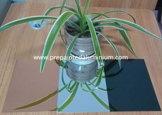 86% 반사 고광택 합금 1085 두께 0.50mm 거울 마감 알루미늄 시트 골드 컬러 홈 장식 패널에 사용됨